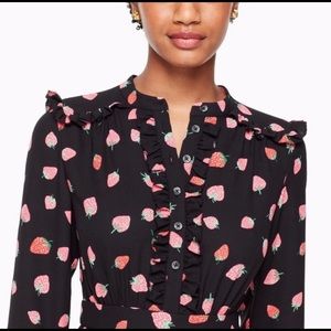 Kate Spade Tossed Berry Ruffle Dress
